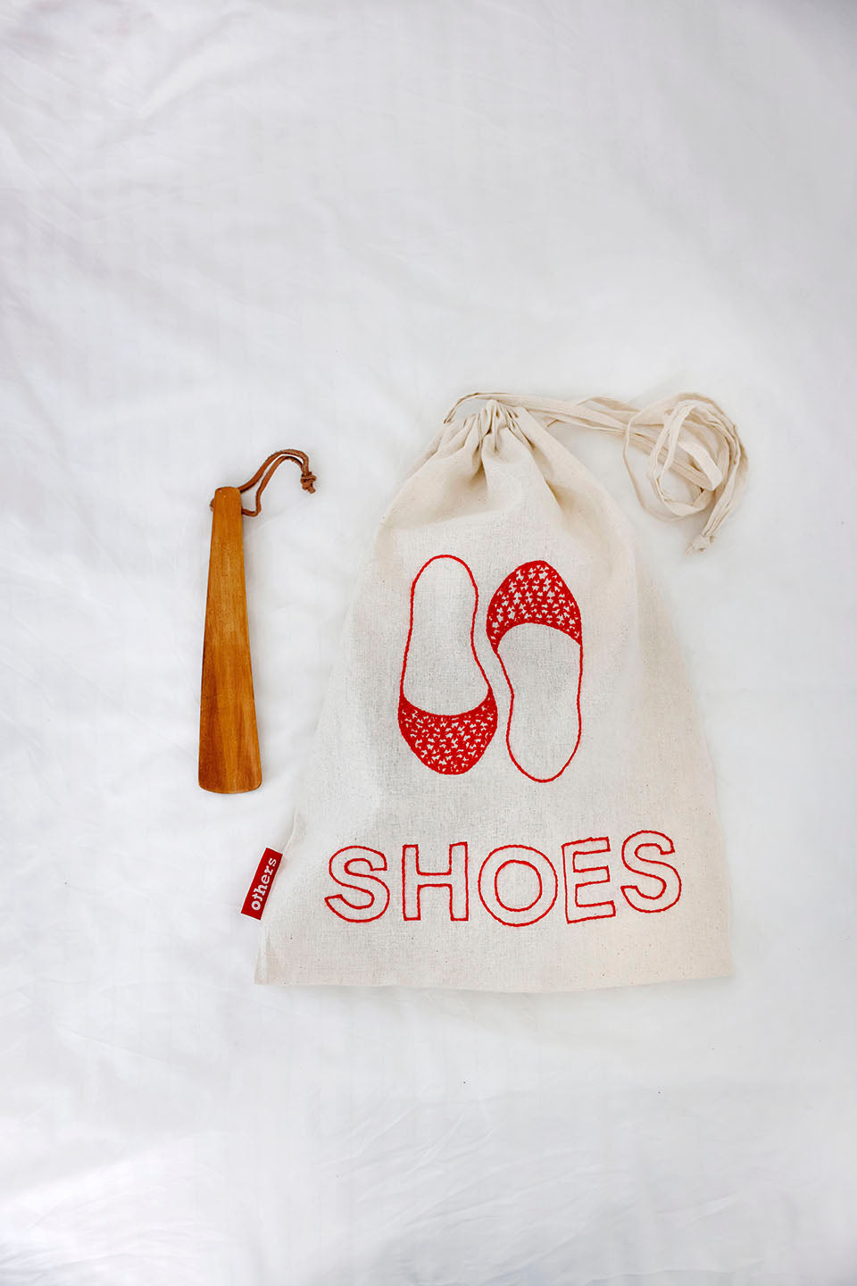 Embroidered shoe bag