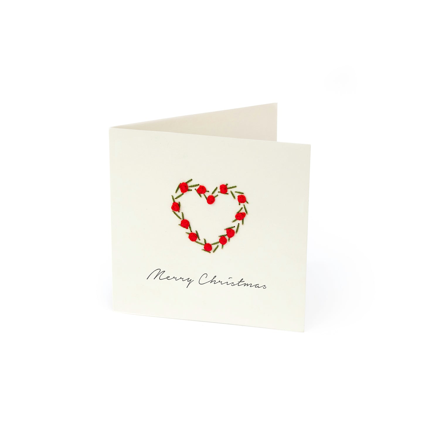 Embroidered Christmas Card, heart (English)