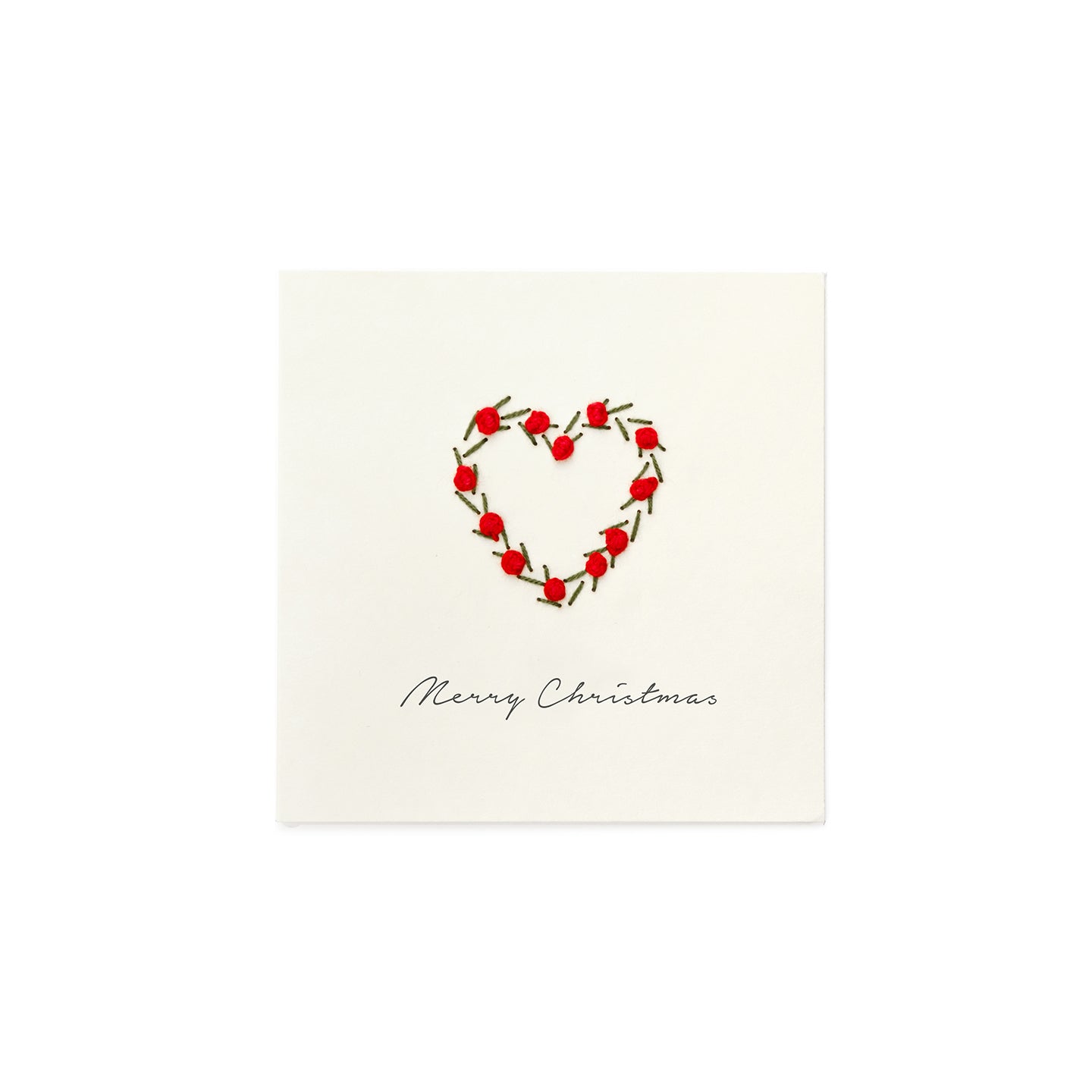 Embroidered Christmas Card, heart (English)