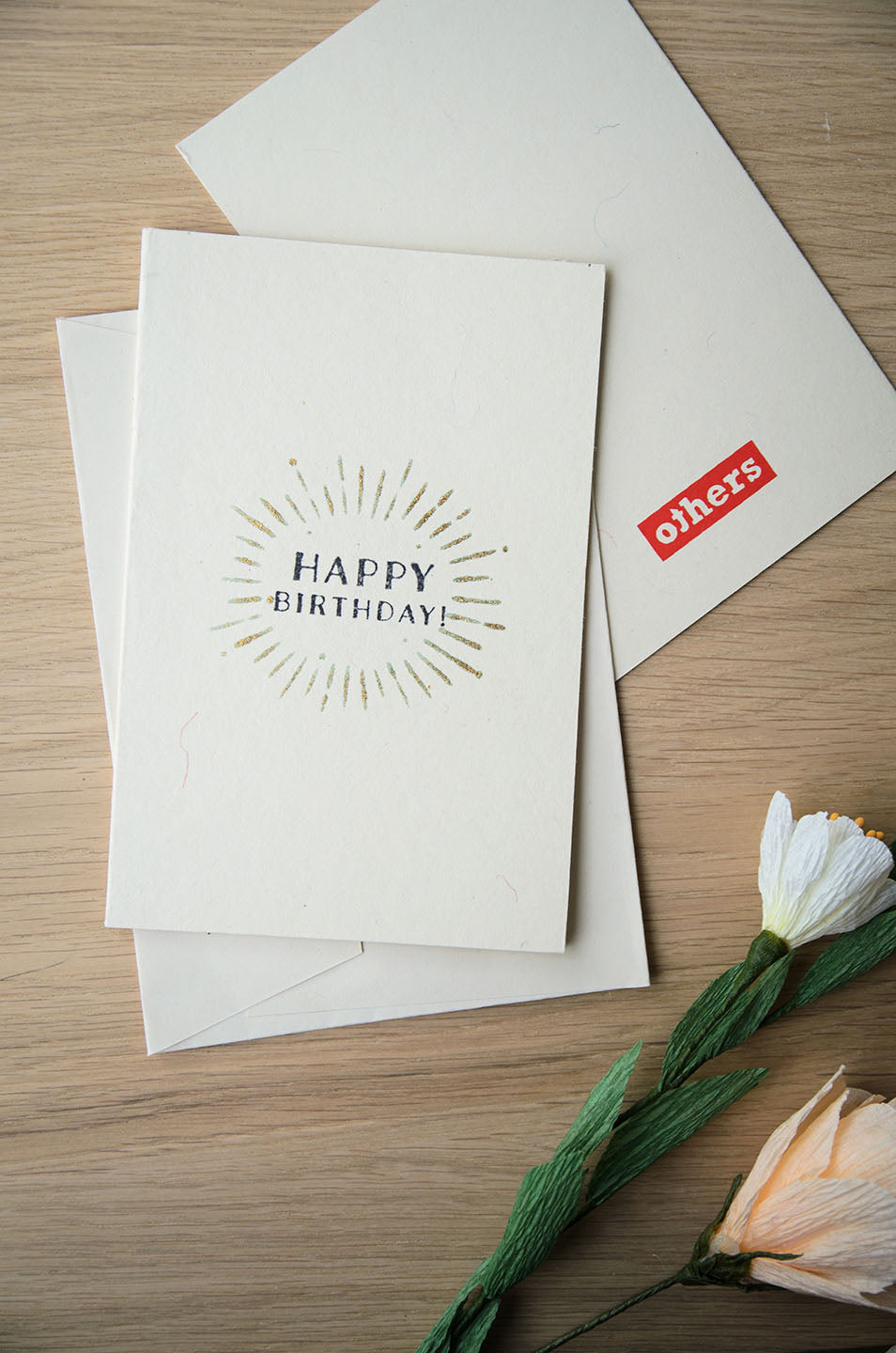 Stamped card with envelope, Happy birthday