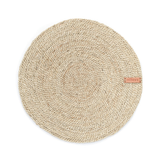 Round Placemat, Jute (Leather Tag)