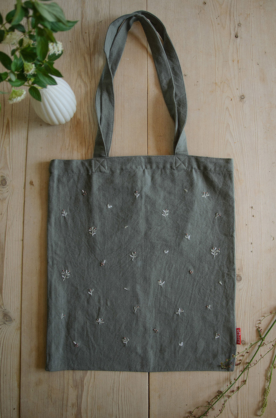 Embroidered tote bag