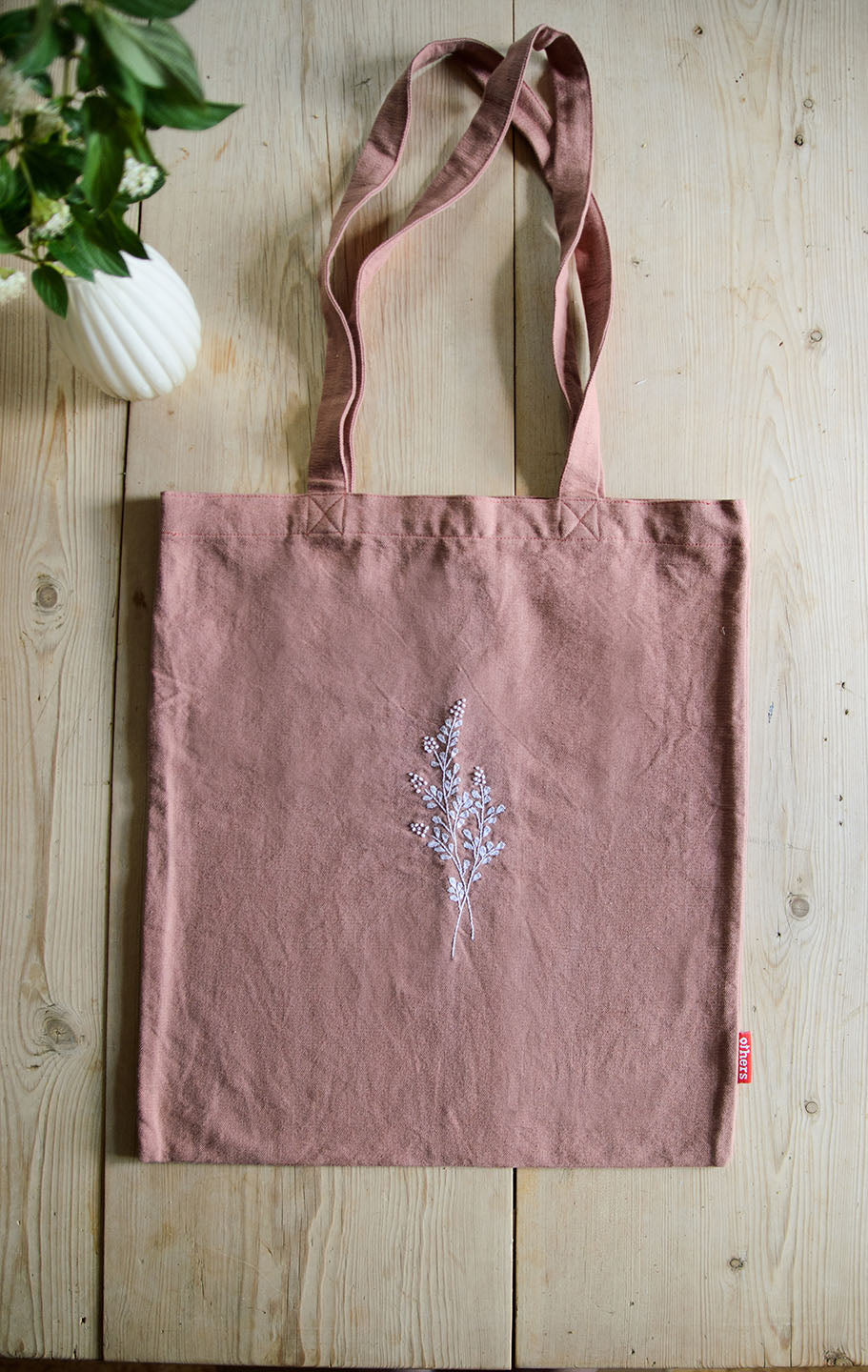 Embroidered tote bag