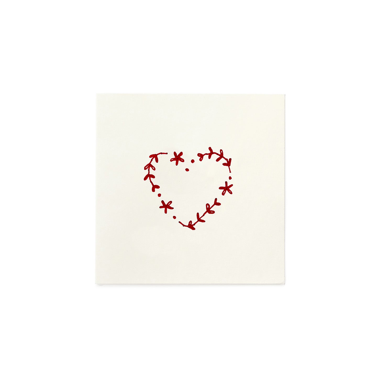 Reusable Embroidered Card, heart