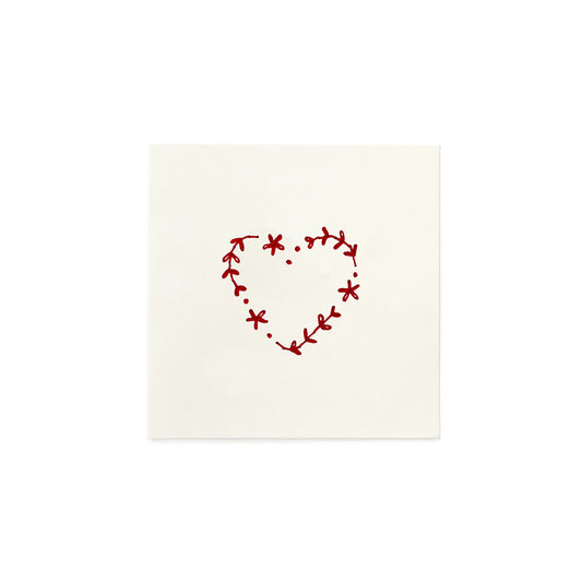 Reusable Embroidered Card, heart