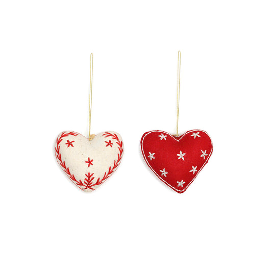 Embroidered Tradition Hearts, set of 2