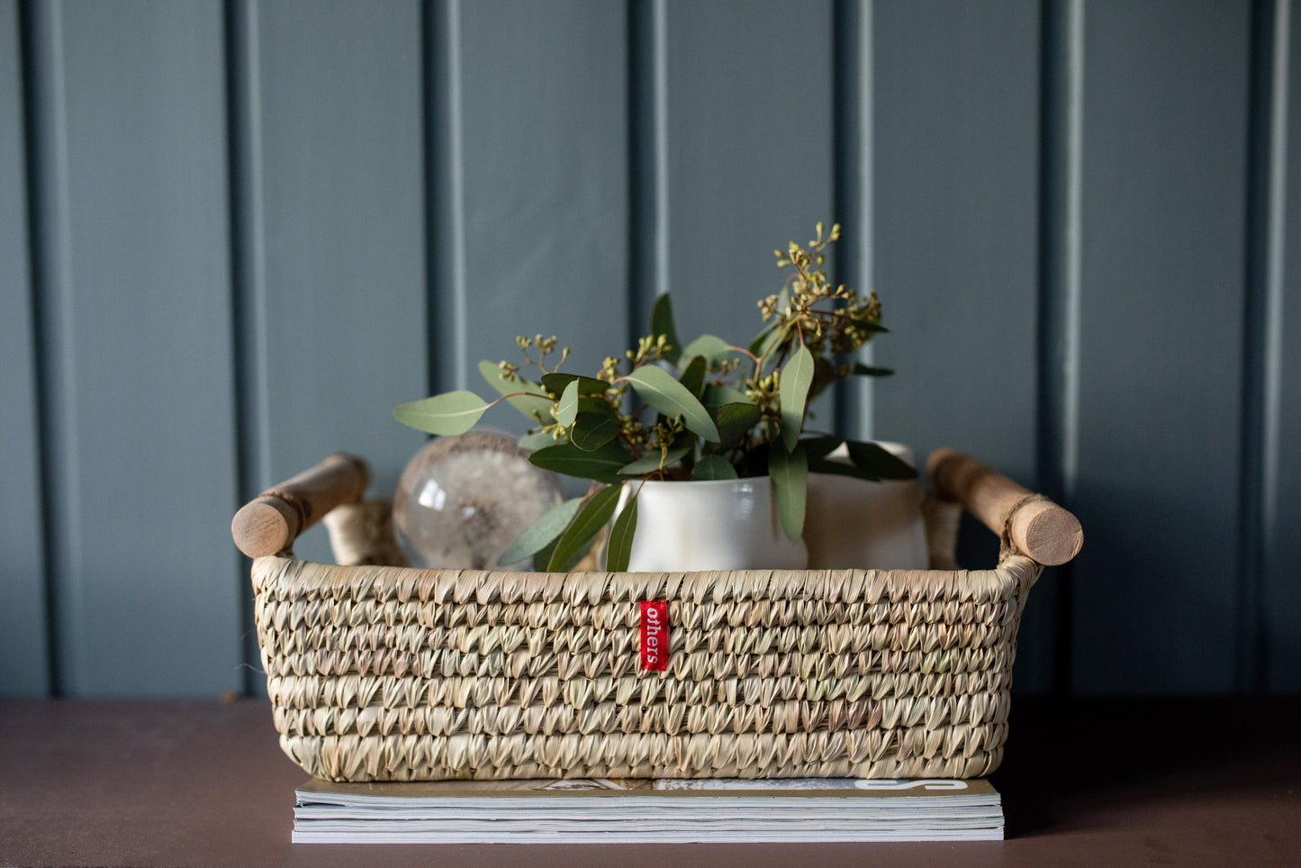 Small Basket with Wooden Handles